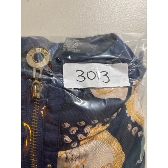 Mureli Jacket Women Large Silk Graphic Polo Club Quilted Collar Lined Full Zip - Picture 14 of 14